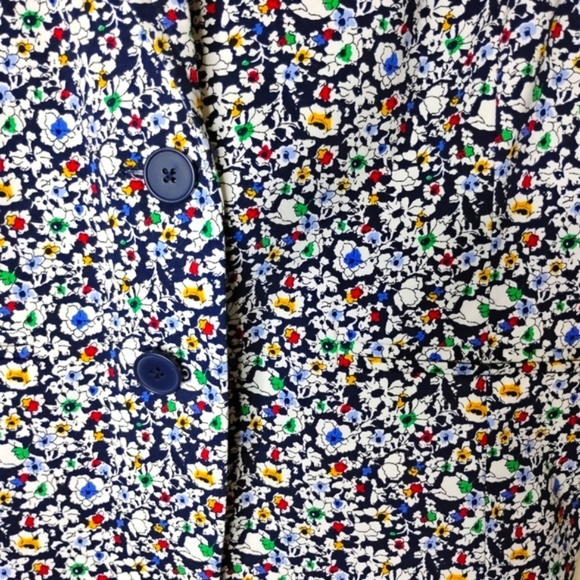 Talbots Floral Blazer Cotton Stretch 2-Button Size 6 Preppy Cottagecore - Picture 4 of 8